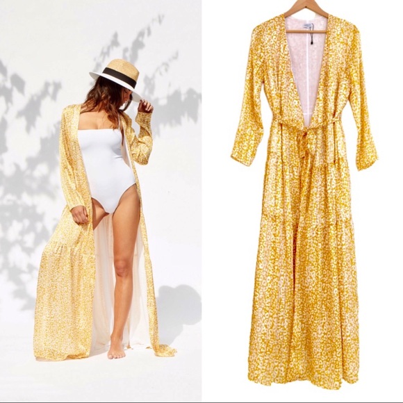 {RECC Paris} Leopard Print Maxi Duster Robe Dress - Picture 7 of 7